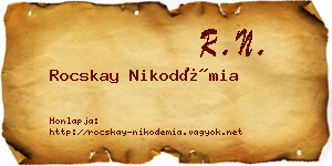 Rocskay Nikodémia névjegykártya